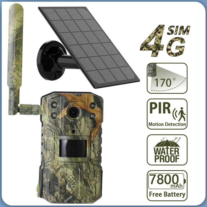 Caméra de chasse Huntrail 4G avec panneaux solaires