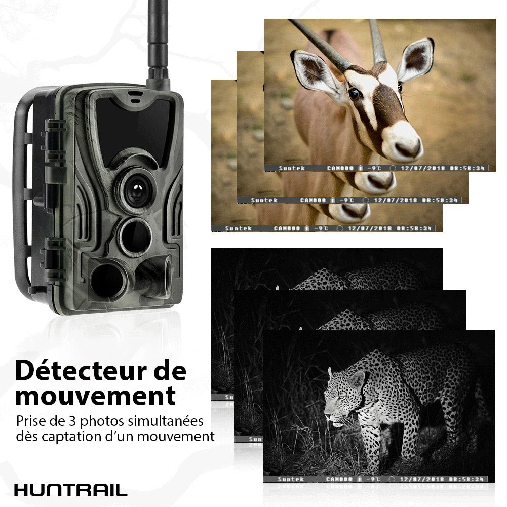 Caméra de chasse Huntrail Camouflage PRO 4K et 4G