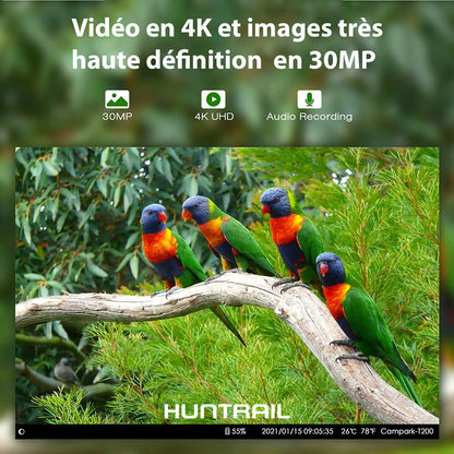 Caméra de chasse Huntrail Camouflage PRO 4K et 4G