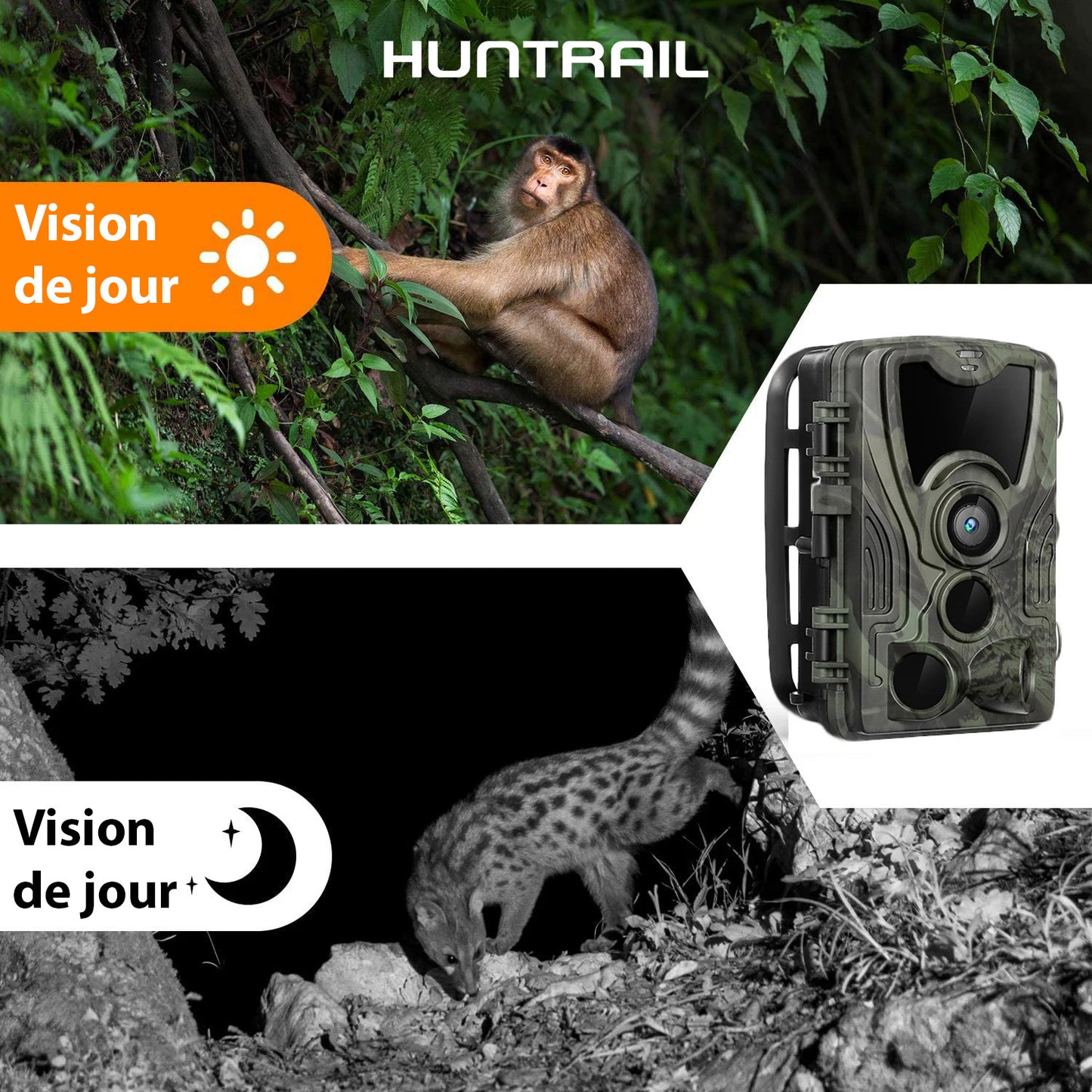 Caméra de chasse Huntrail Green HD 24MP et carte SIM 32G