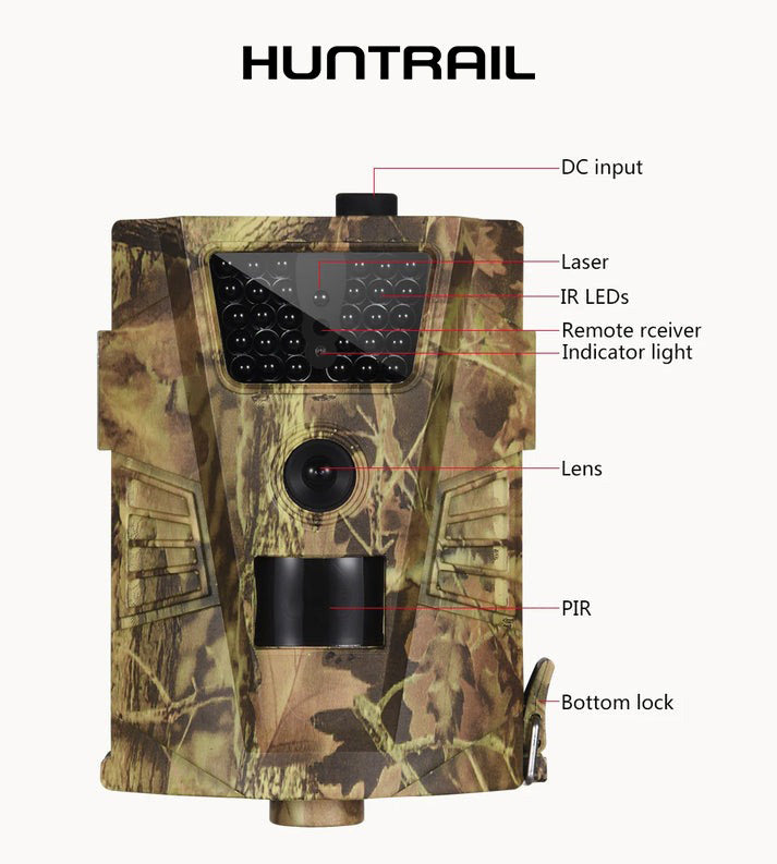 Caméra de chasse Huntrail HD 12MP - Pack de 4 caméras