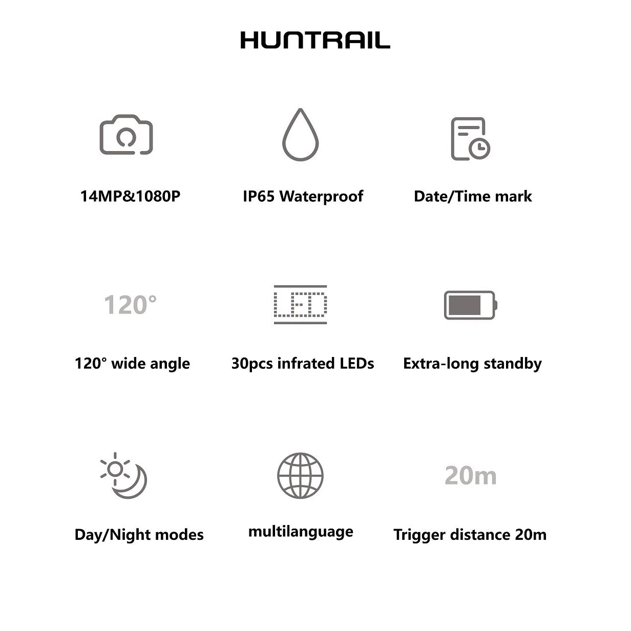 Caméra de chasse Huntrail Savane HD 14MP + carte SIM 16GB