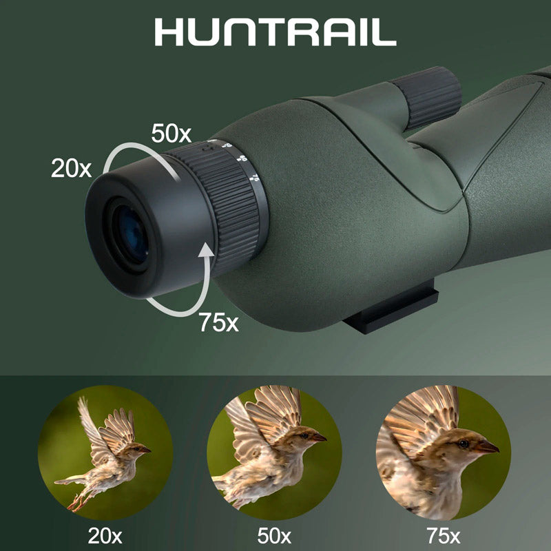 Télescope monoculaire vert avec trépied 25-75x60